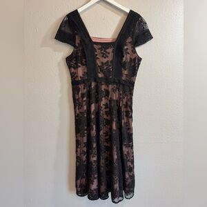 Anthropologie Moulinette Soeurs Victorian Goth Dark Academia Lace Dress Size 14